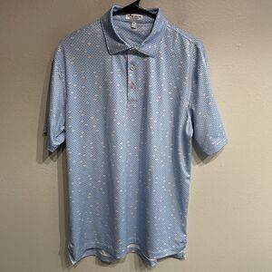 Peter Millar Blue Patterned Polo Shirt